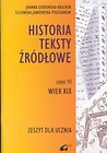 Historia Teksty źródłowe Zeszyt dla ucznia Część 3 Wiek XIX