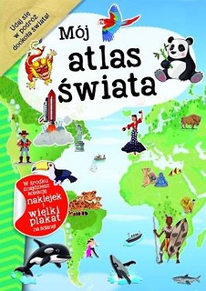 Mój atlas świata z naklejkami + plakat - Papuga