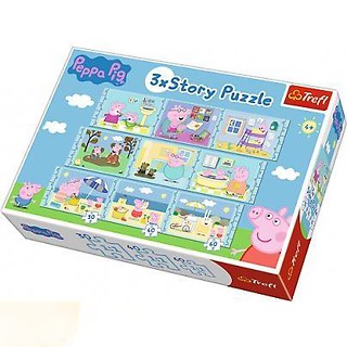 Puzzle 3 x story Świnka Peppa TREFL