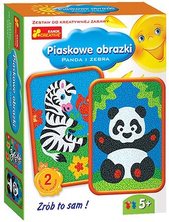 Piaskowe obrazki - Panda i zebra