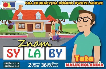 Gra domino. Znam sylaby. Cz. 3 i 4 - zestaw Tata