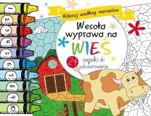 Koloruj według numerów.Wesoła wyprawa na wieś