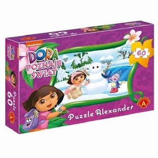 Puzzle 60 DORA Poznaje Świat Lepimy bałwana ALEX