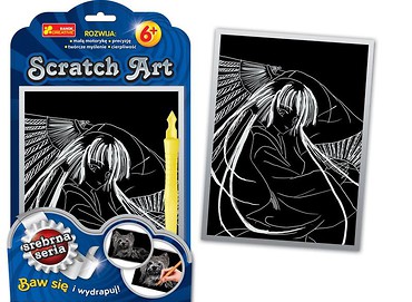 Scratch Art. Srebrna ser.- Dziewczyna z wachlarzem