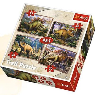 Puzzle 4w1 Dinozaury TREFL