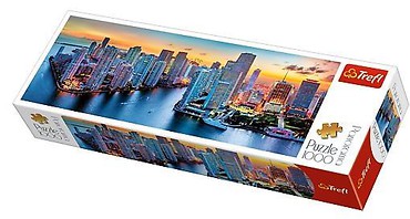 Puzzle 1000 Panorama - Miami o zmroku TREFL