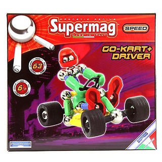 Klocki magnetyczne. Supermag - Gokart z kierowcą