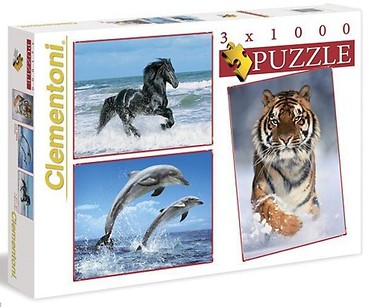 Puzzle 3x1000 Zwierzęta