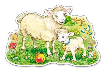 Puzzle 12 maxi - A Lamb with his Mom CASTOR