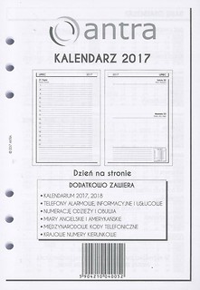 Kalendarz 2017 Wkład A5 DNS ANTRA