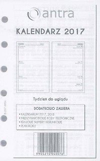 Kalendarz 2017 Wkład Kieszonkowy TDW ANTRA