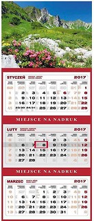 Kalendarz 2017 Ścienny Trójdzielny Góry