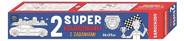 Super kolorowanka z zadaniami Samochody