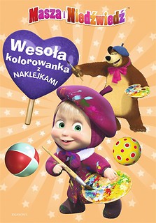 Wesoła kolorowanka z naklej. Masza i Niedźwiedź