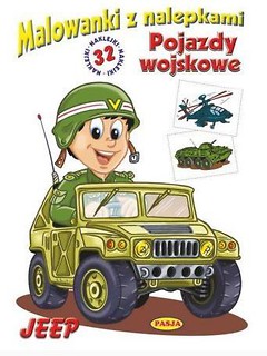 Malowanki z nalepkami. Pojazdy wojskowe. Jeep